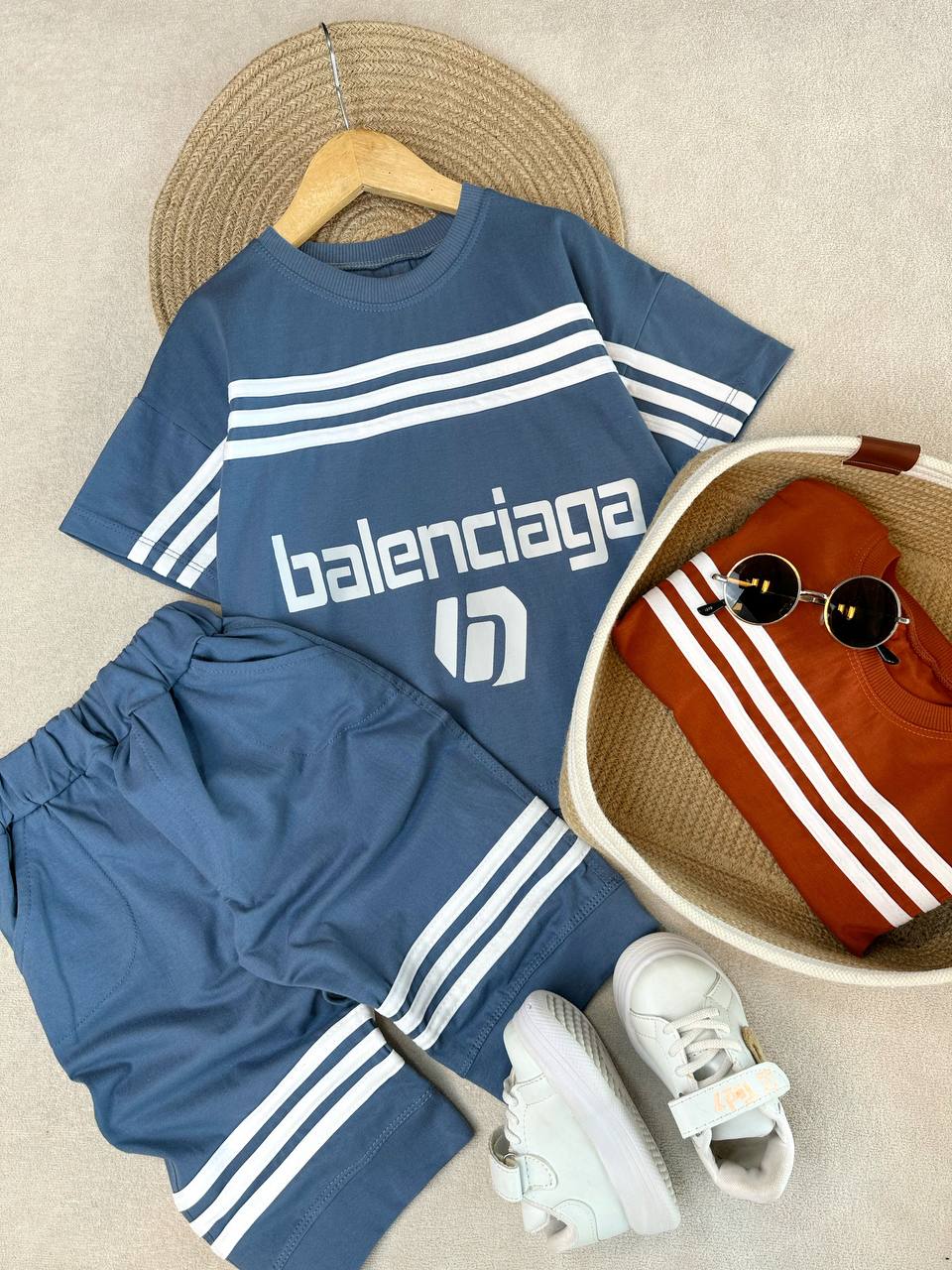 عکس تیشرت شلوارک سه خط Balenciaga - شماره 1